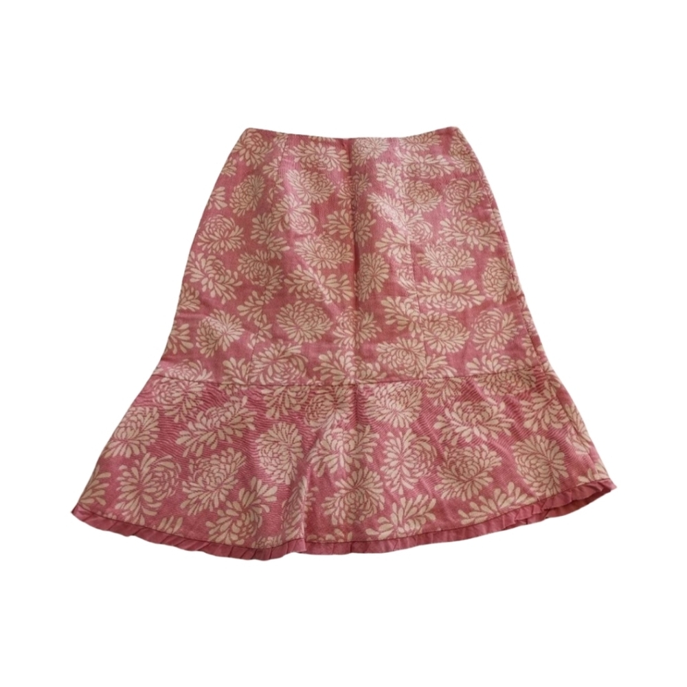 Sigrid Olsen linen blend floral cottage tulip midi skirt‎ size 2